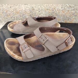 BIRKENSTOCK Size 34 (US Kids 3 - 3.5) Roma Burkibuc Mocha Vegan. Narrow Width
